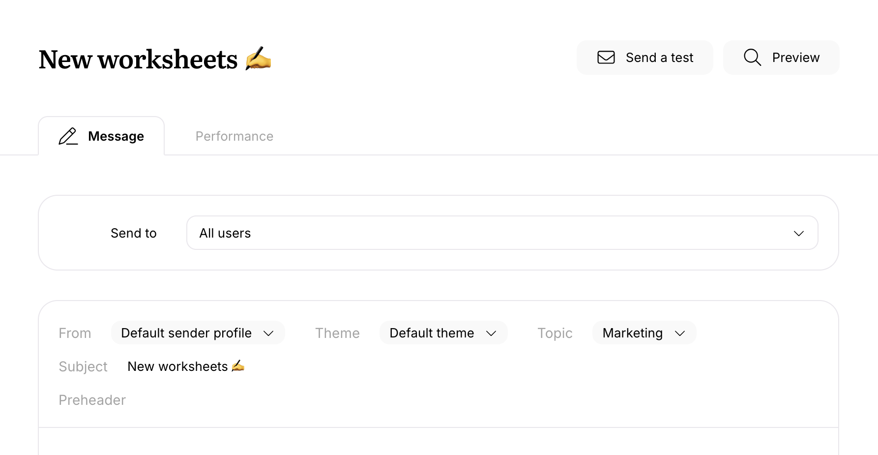 Set a topic for every message