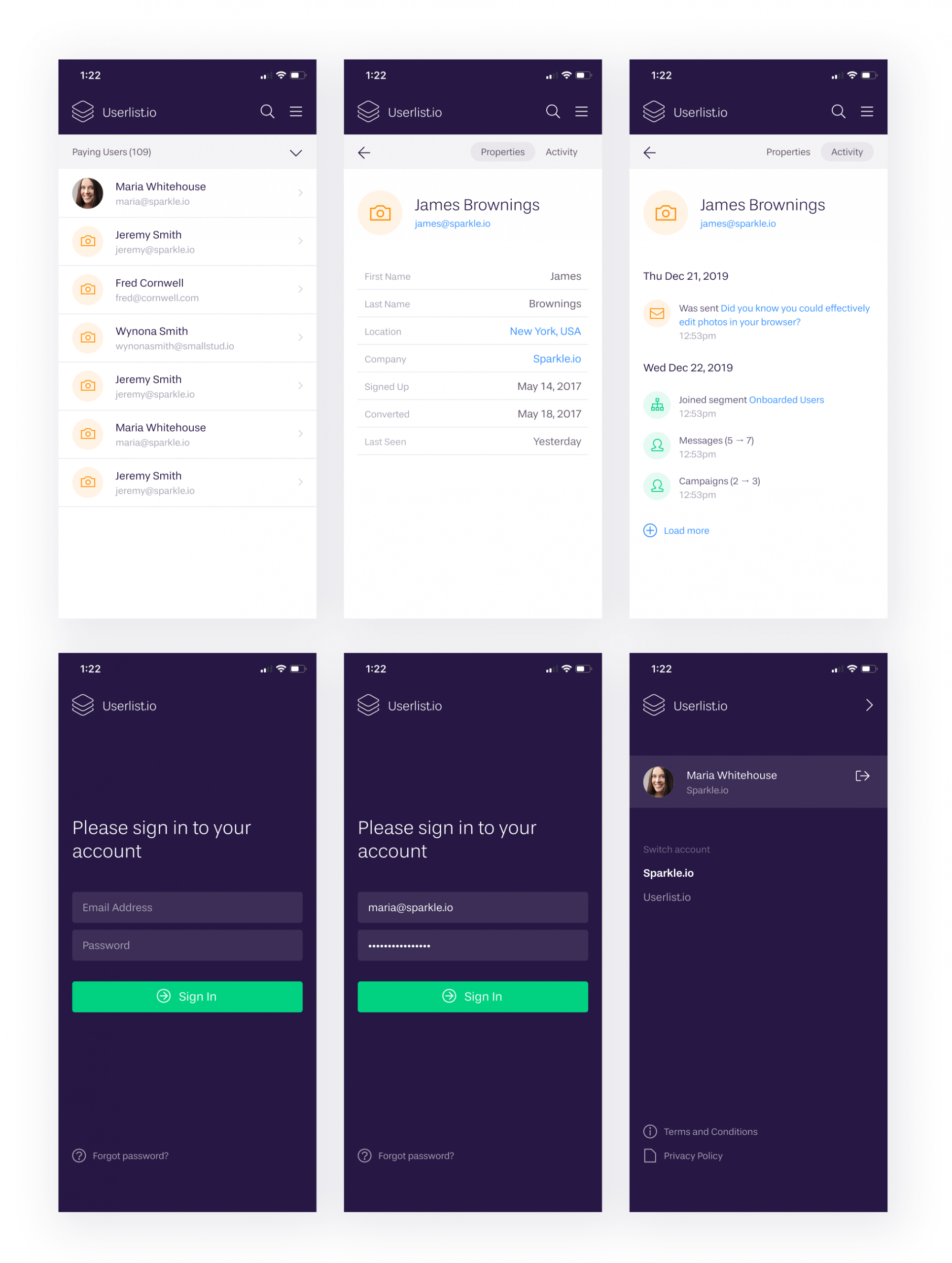 Userlist Mobile App Preview