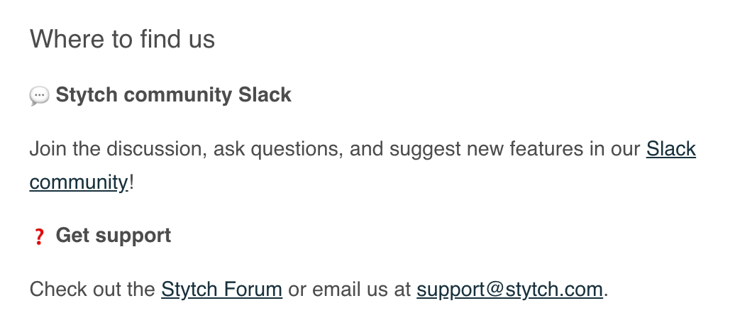 Email Marketing for Devtools: Screenshot of Stytch's email featuring community highlights