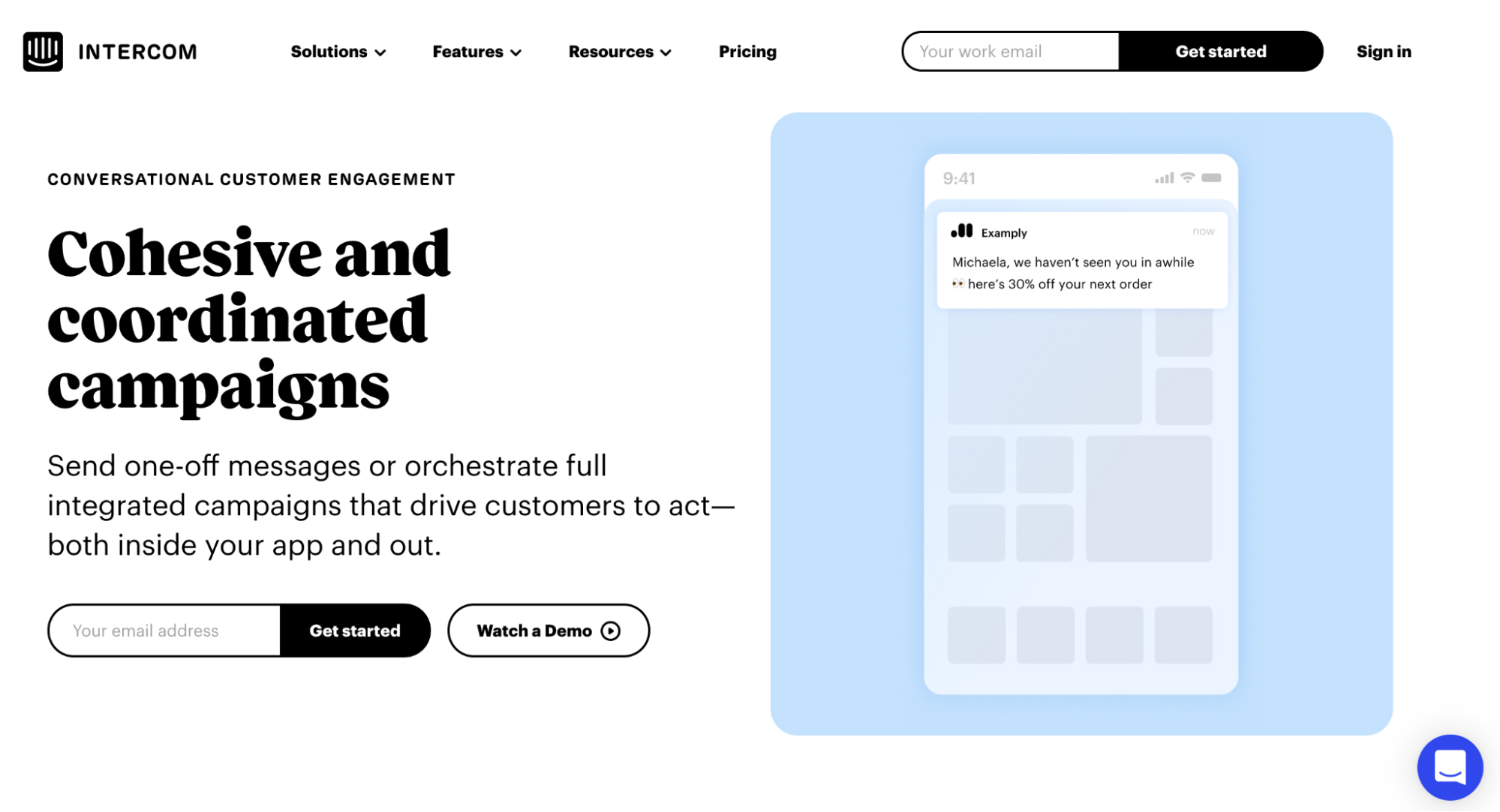 Mailchimp Alternatives: Intercom Screenshot