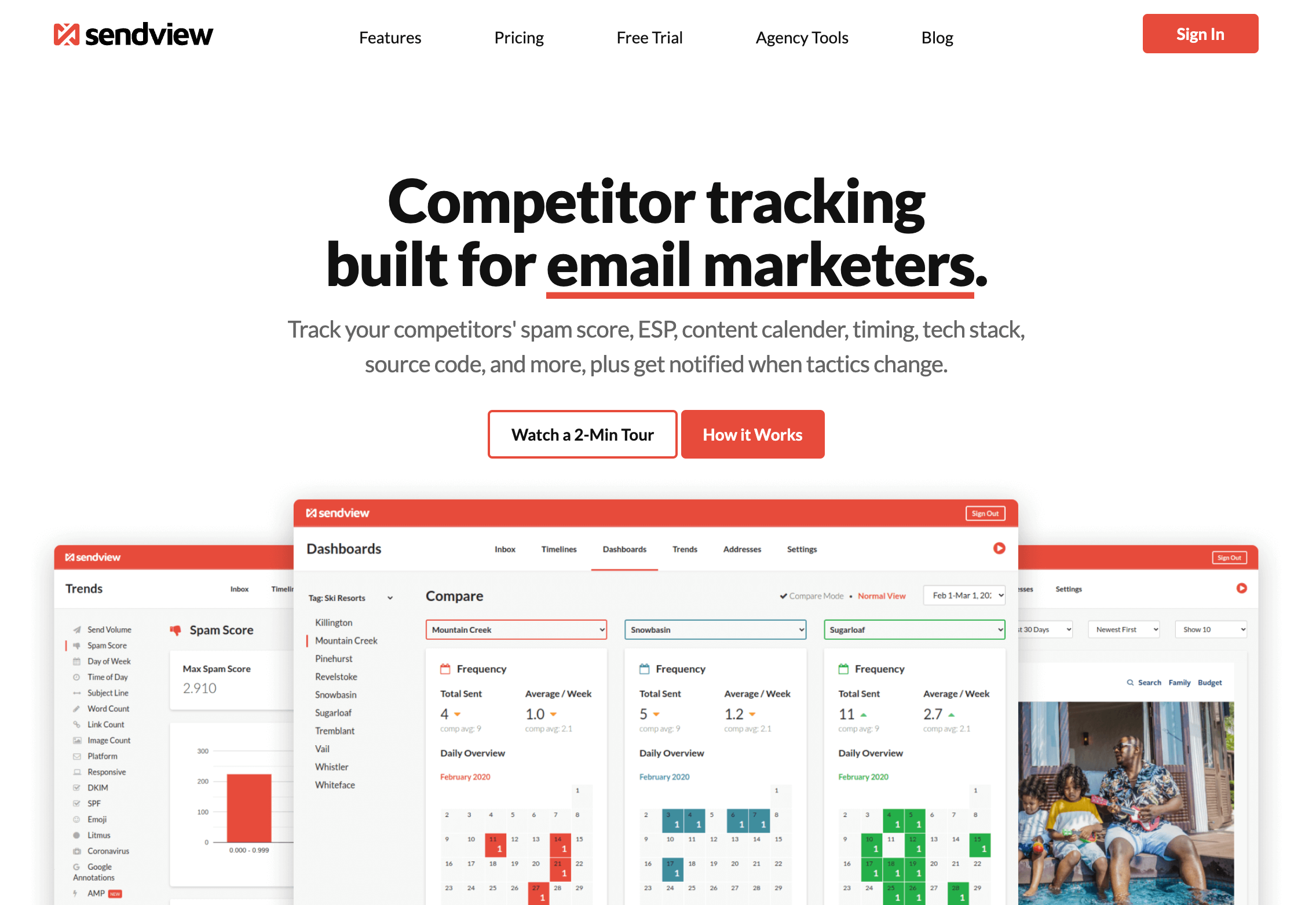 Professional Email Marketing Tools: Screenshot of SendView's homepage