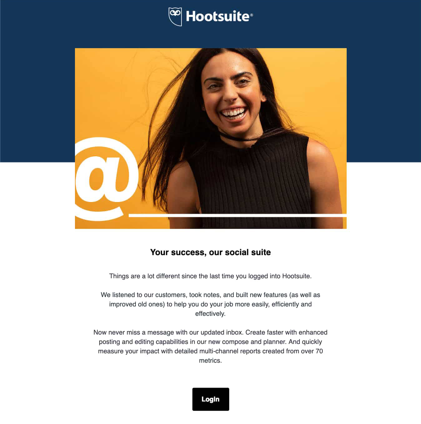 SaaS Re-engagement Emails: Screenshot of Hootsuite's email