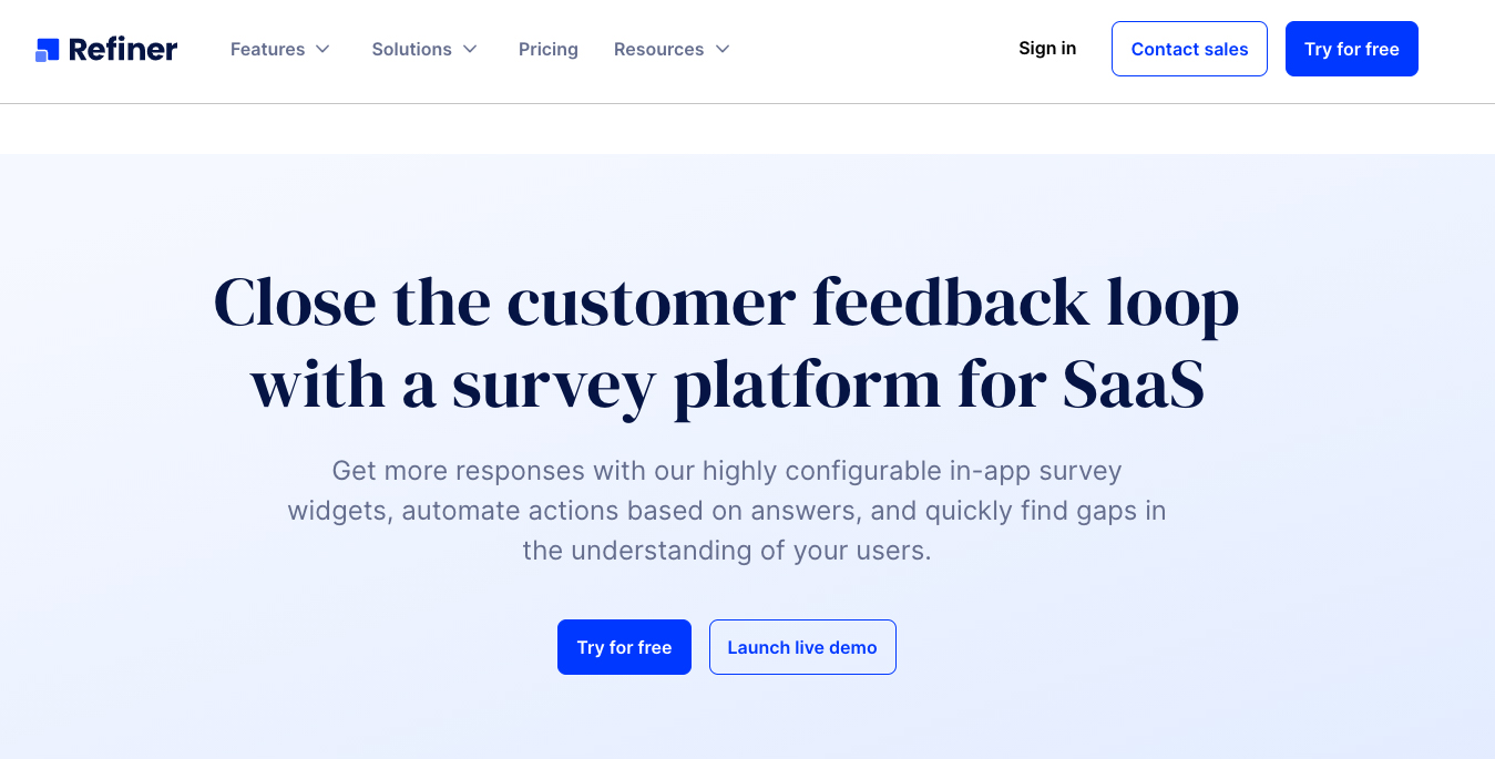SaaS Marketing Automation Tools: Refiner Screenshot