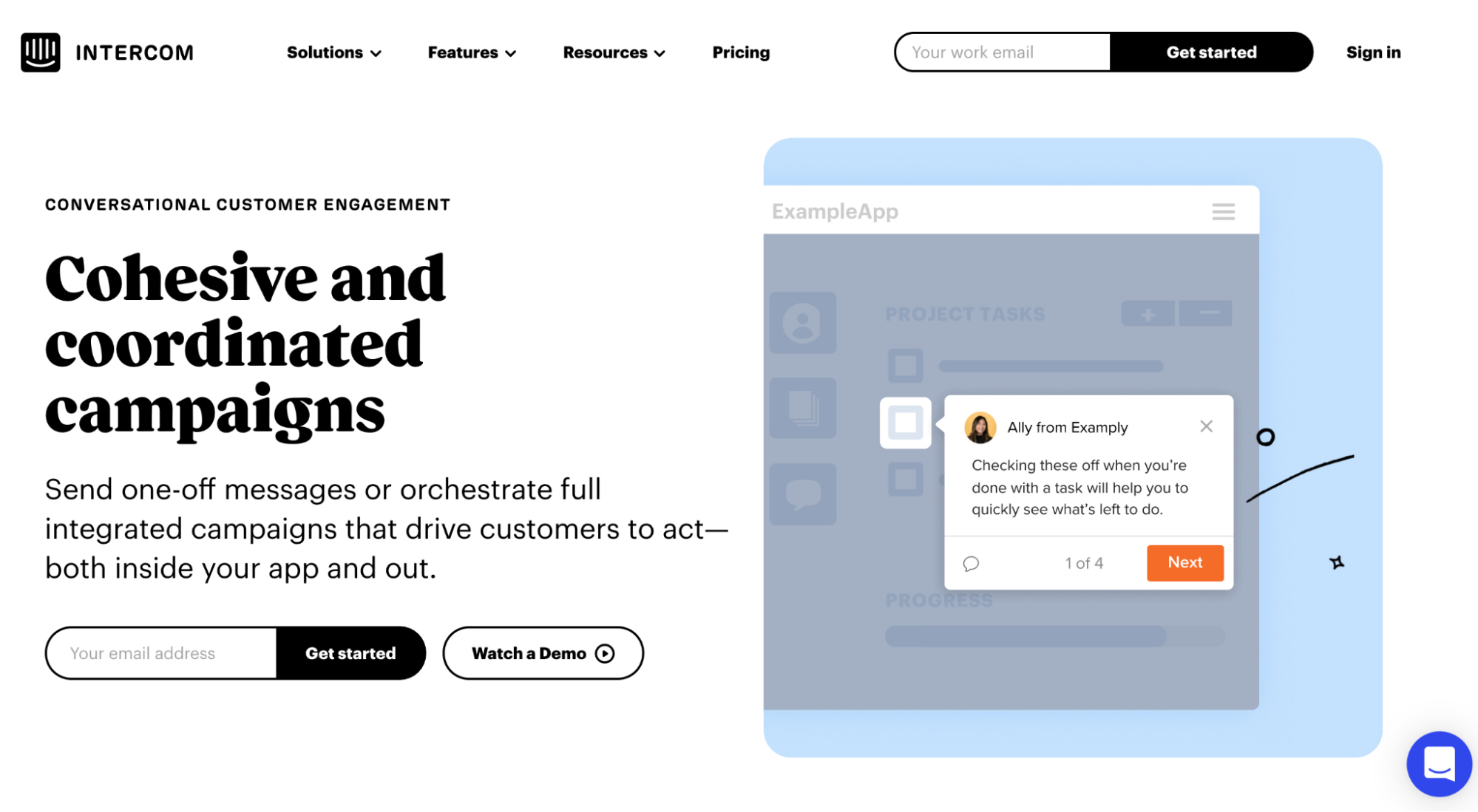 User Onboarding Software: Intercom screenshot