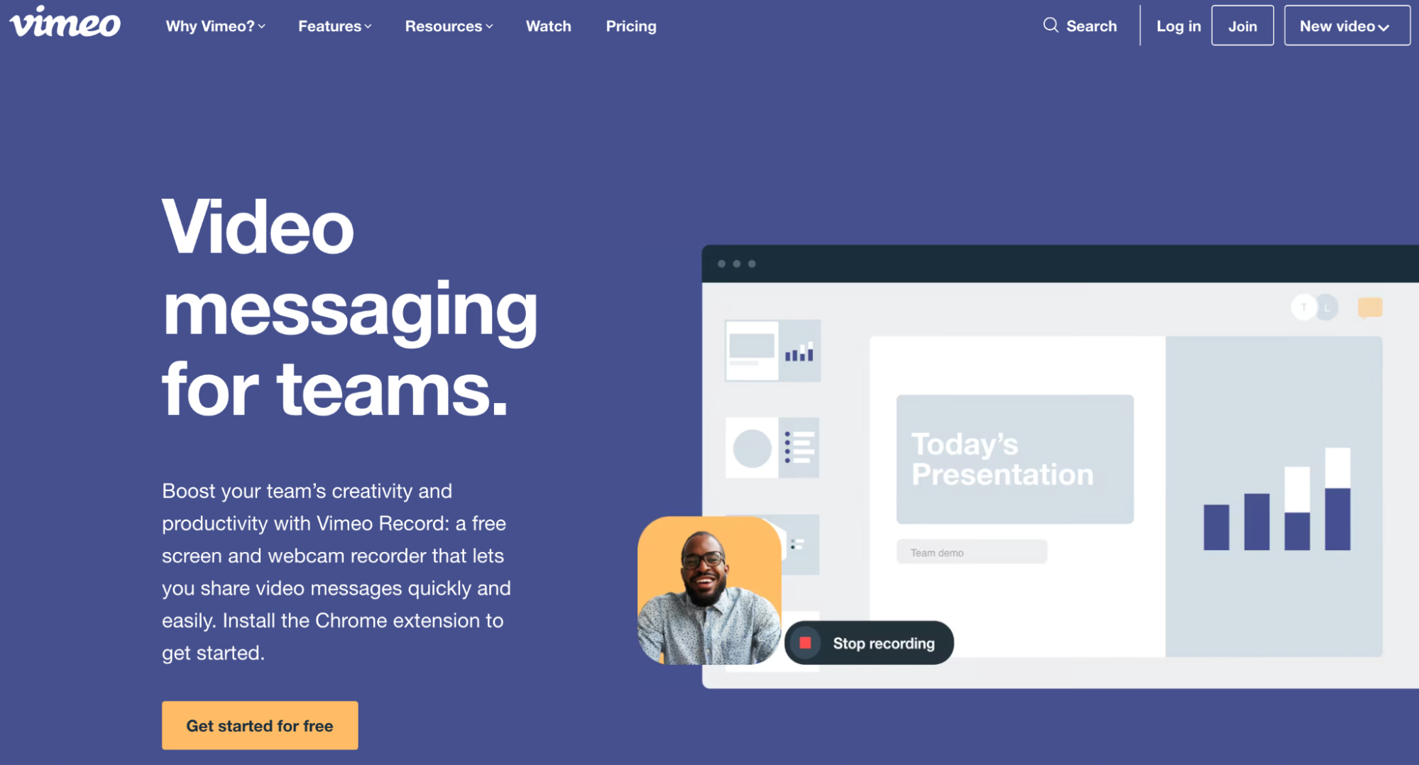 User Onboarding Software: Vimeo screenshot