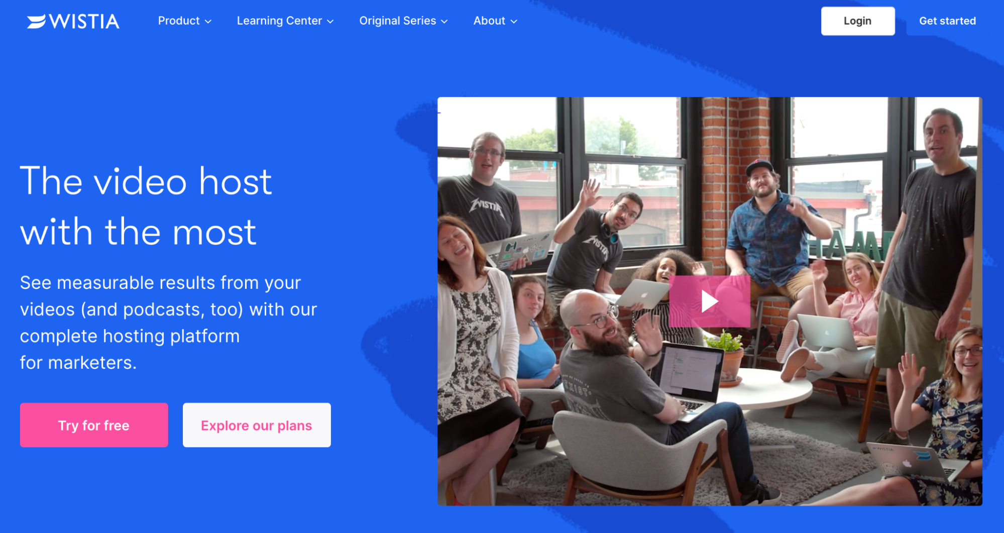 User Onboarding Software: Wistia screenshot