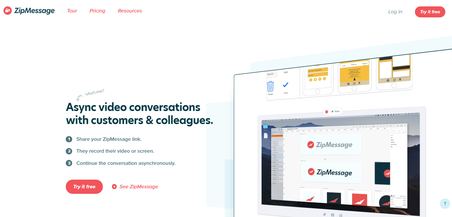 User Onboarding Software: ZipMessage screenshot