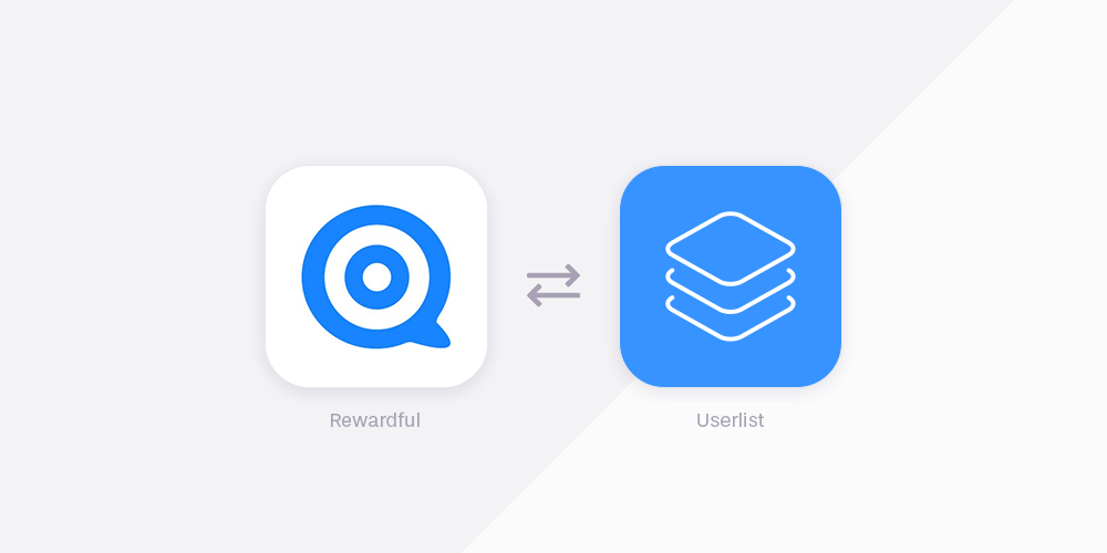 Graphic showing Userlist and Rewardful integration