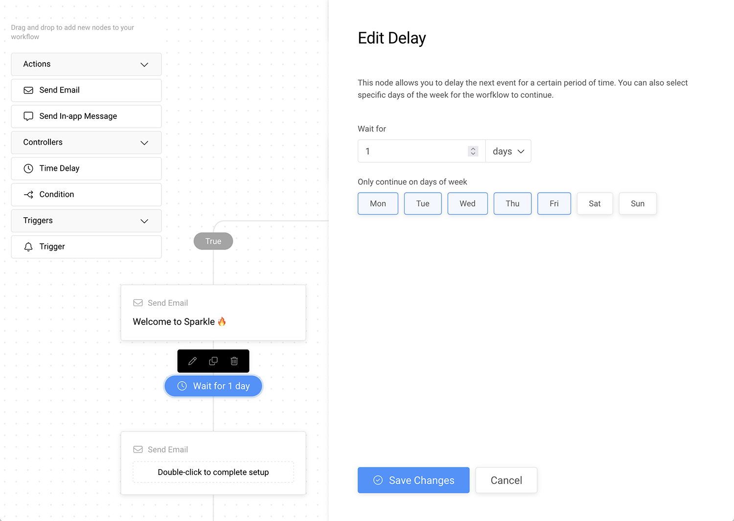 Create complex journeys using simple nodes