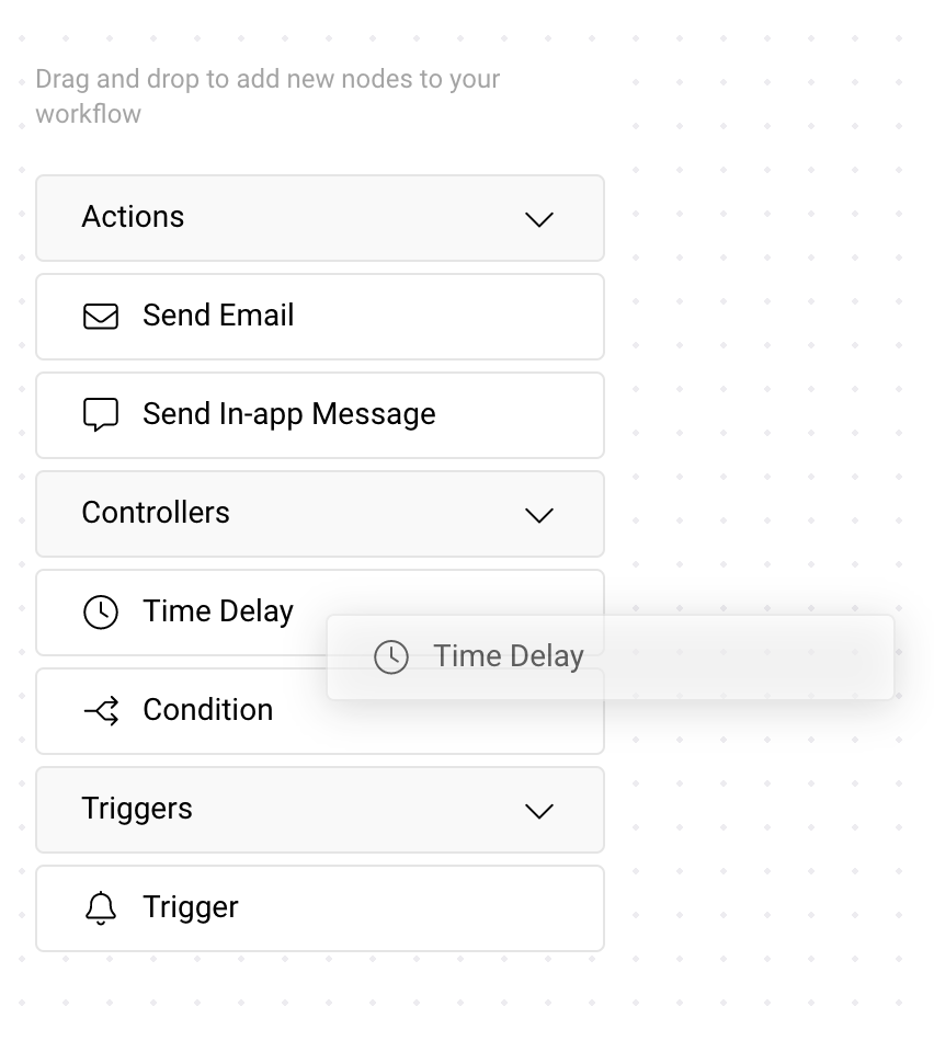 Using the workflow menu with various node types