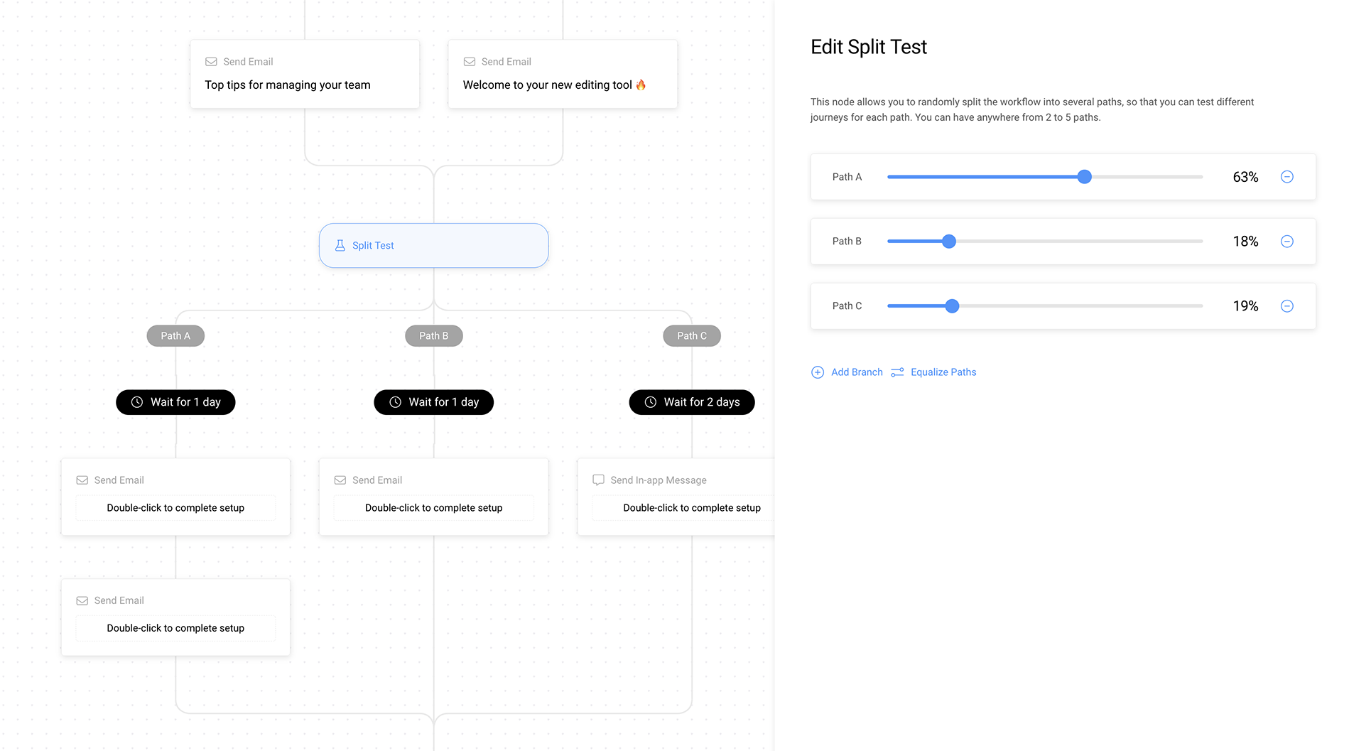 Run A/B/C split tests