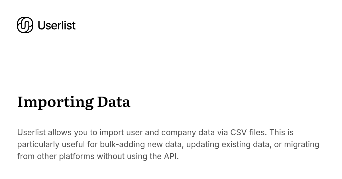 Importing Data