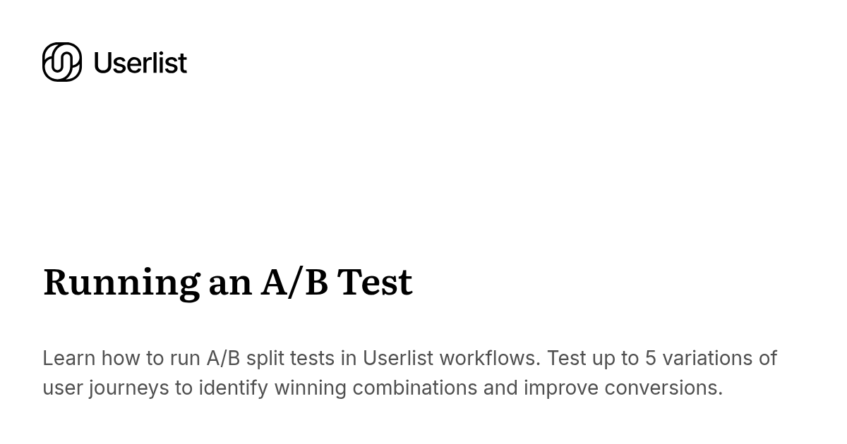 Running an A/B Test