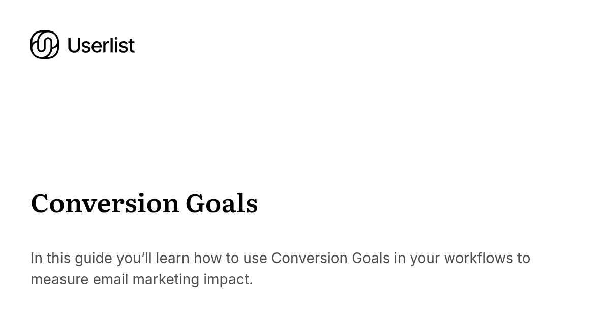 Conversion Goals