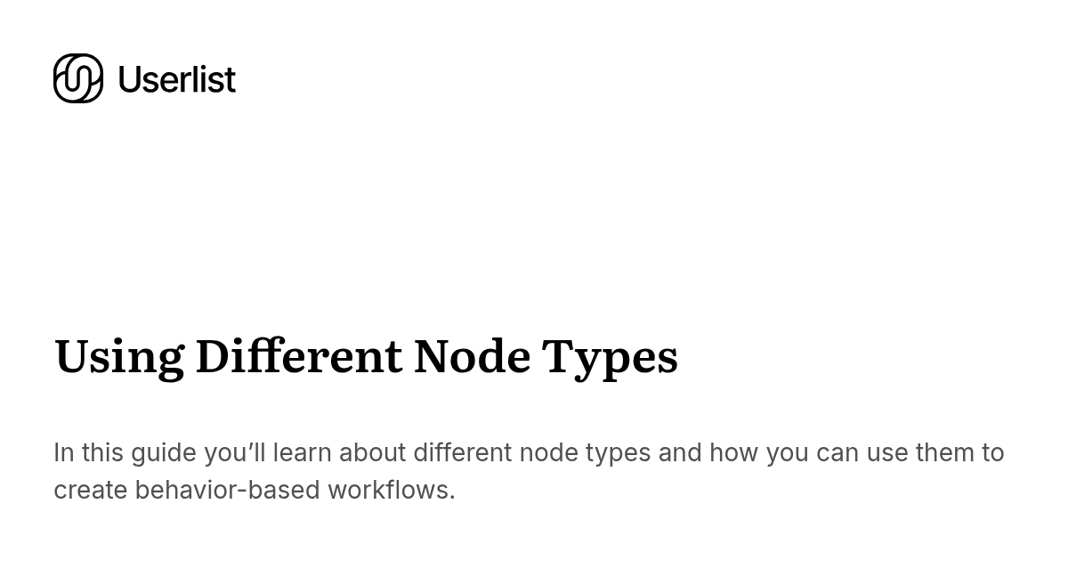 Using Different Node Types