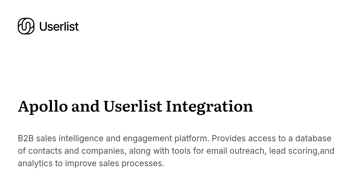 Apollo and Userlist Integration