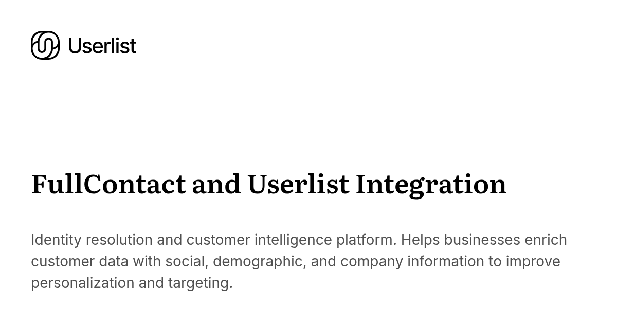 FullContact and Userlist Integration