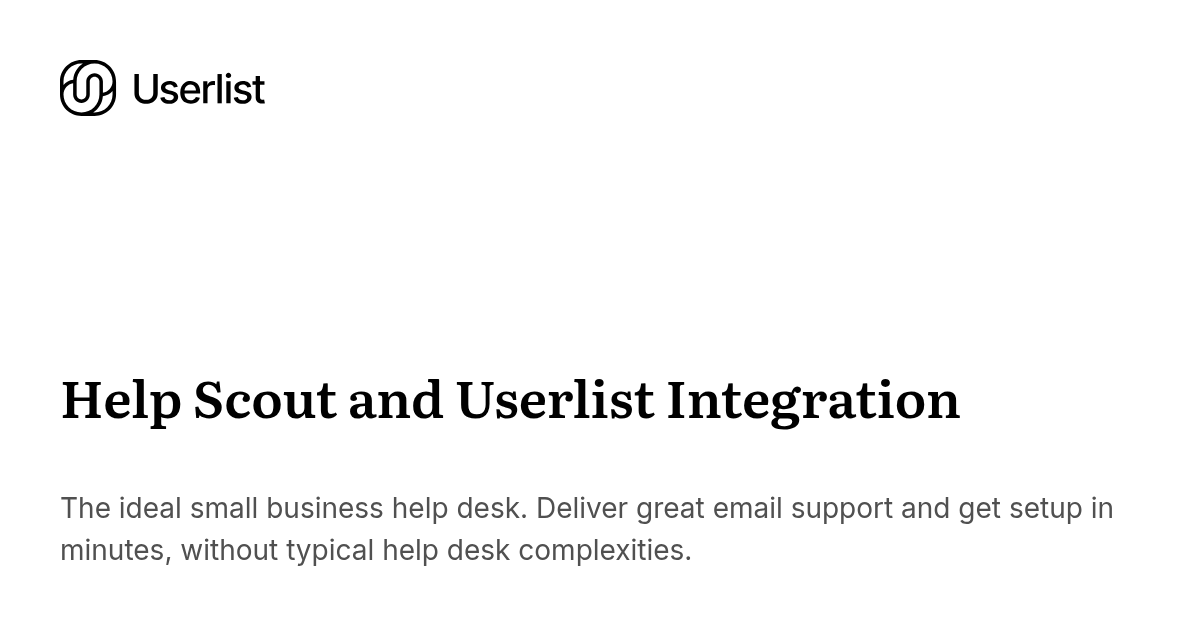 Help Scout and Userlist Integration