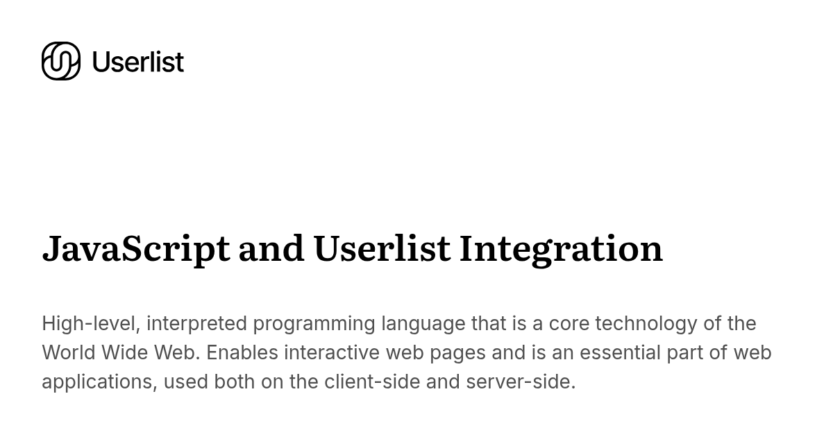 JavaScript and Userlist Integration