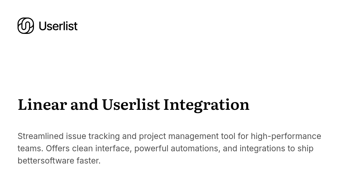 Linear and Userlist Integration
