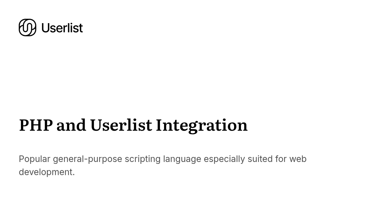 PHP and Userlist Integration