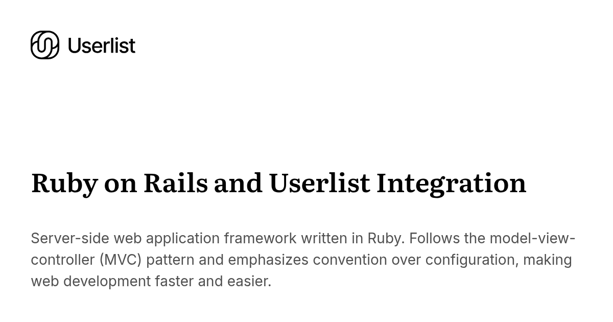 Ruby on Rails and Userlist Integration