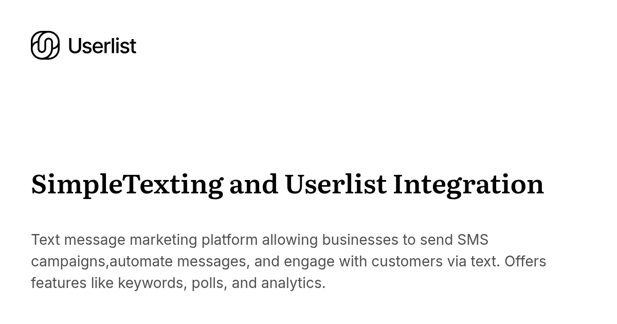 SimpleTexting and Userlist Integration