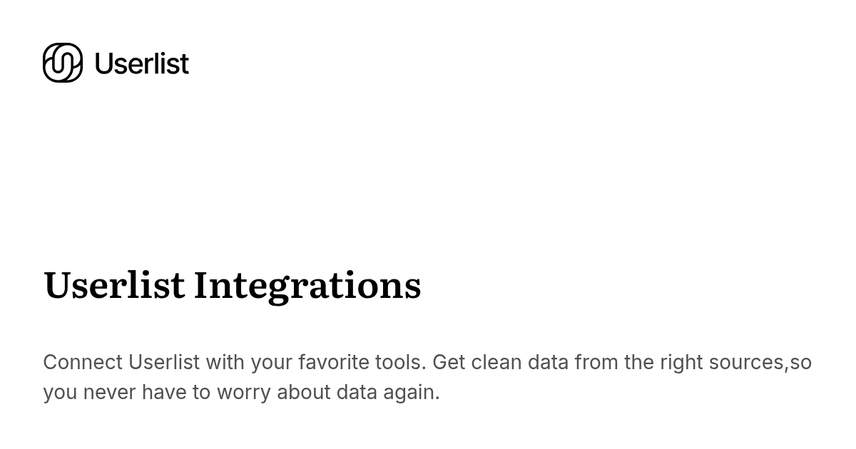 Support — Userlist Integrations