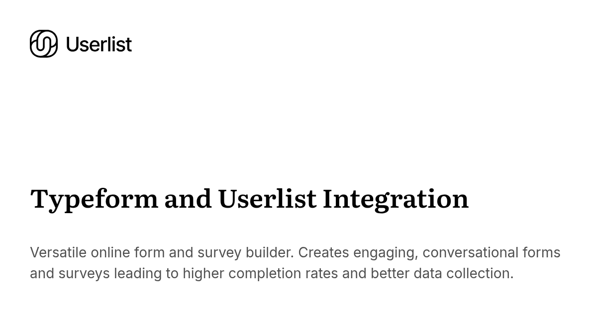 Typeform and Userlist Integration