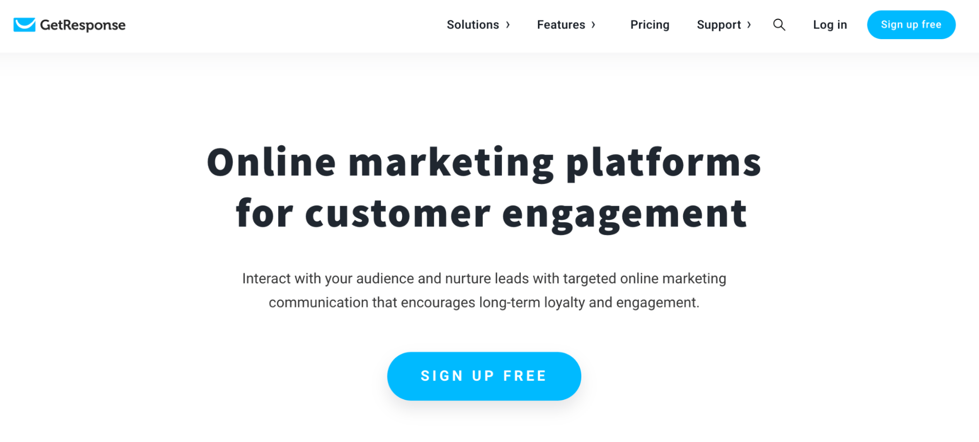 ActiveCampaign Alternatives: Screenshot of GetResponse page