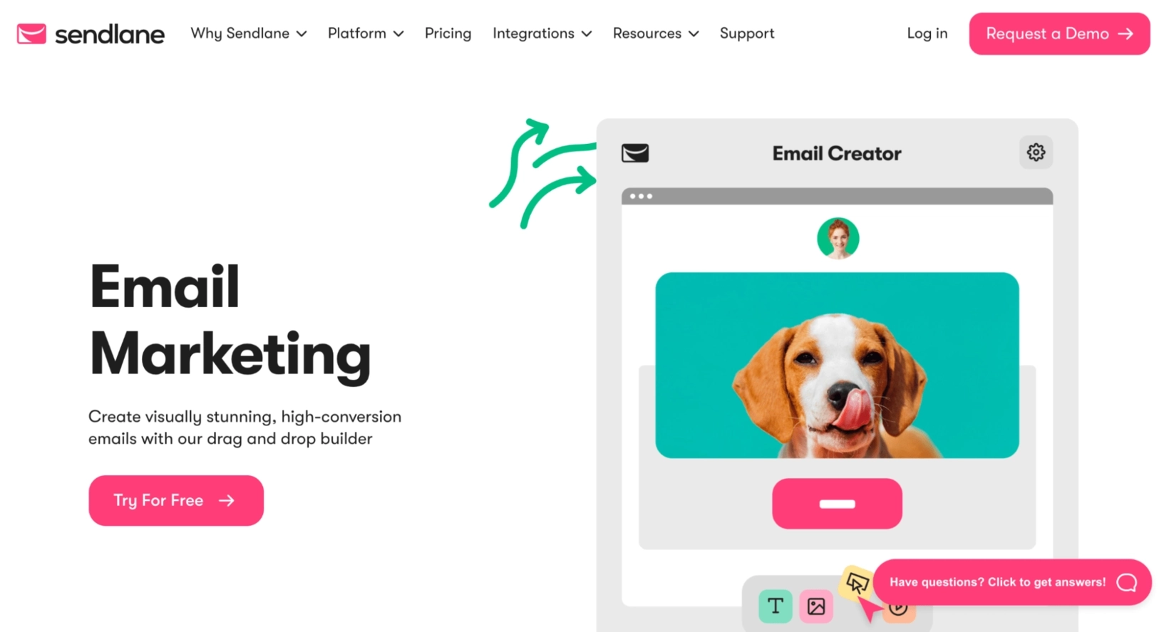 ActiveCampaign Alternatives: Screenshot of Sendlane page