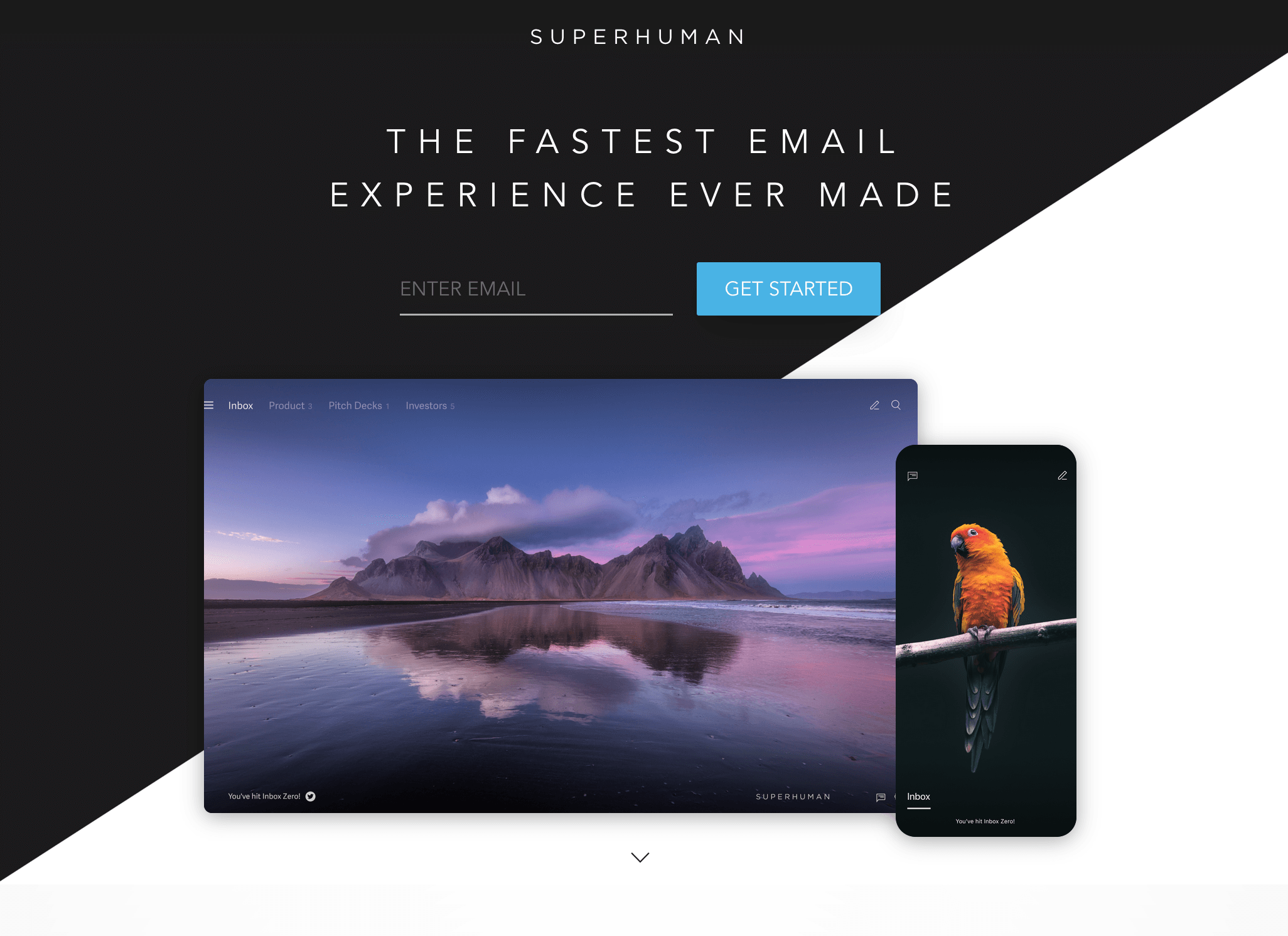 SaaS Brand Archetypes: Screenshot of Superhuman's homepage