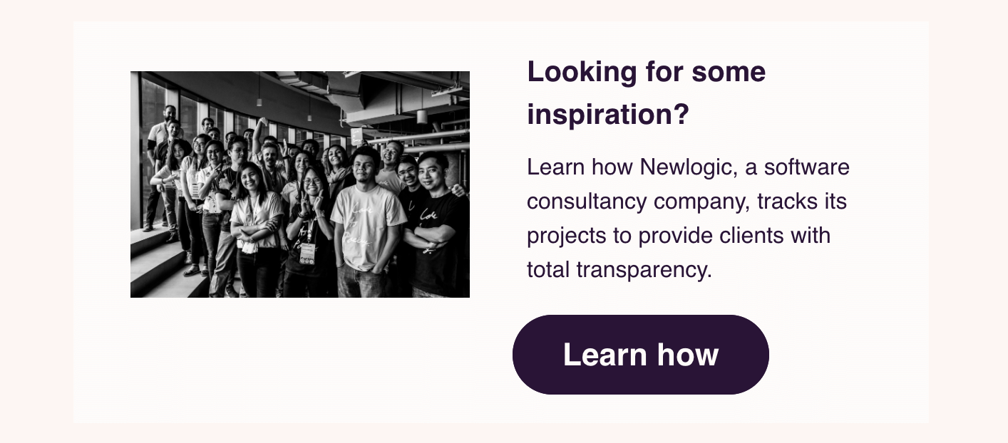 Case Study Email Examples: Screenshot of Toggl's email showcasing a user's experience with their tool