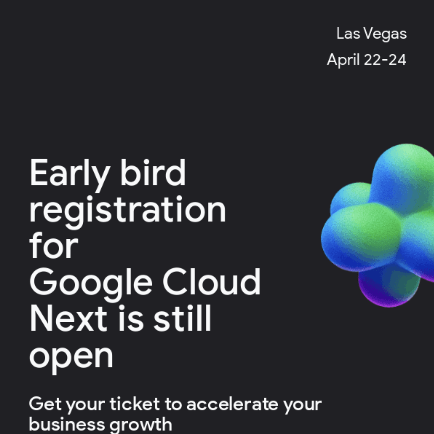 SaaS Conference Emails: Screenshot of Google's email for Google Next 2026