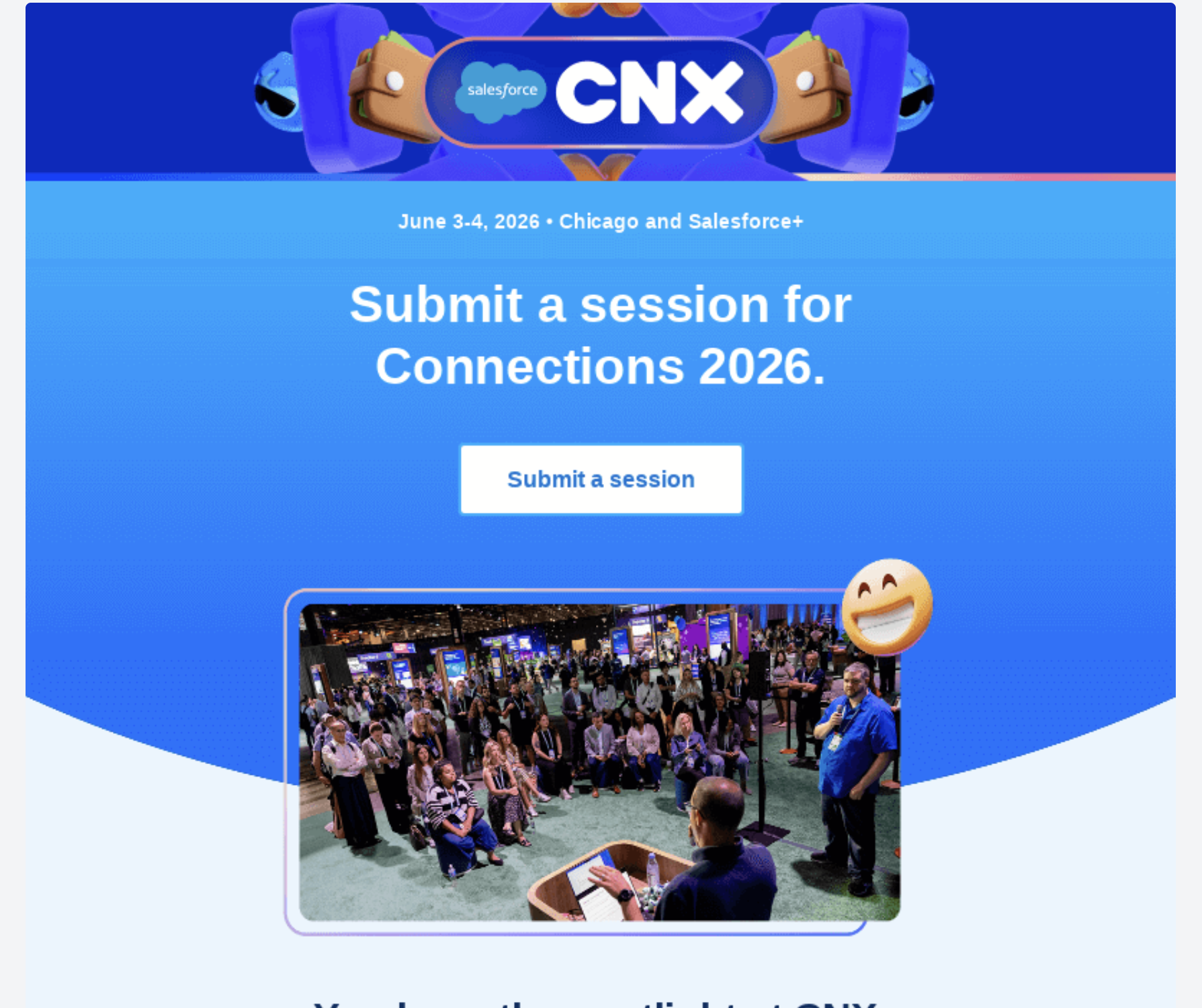 SaaS Conference Emails: Screenshot of Salesforce's email for Connections 2026