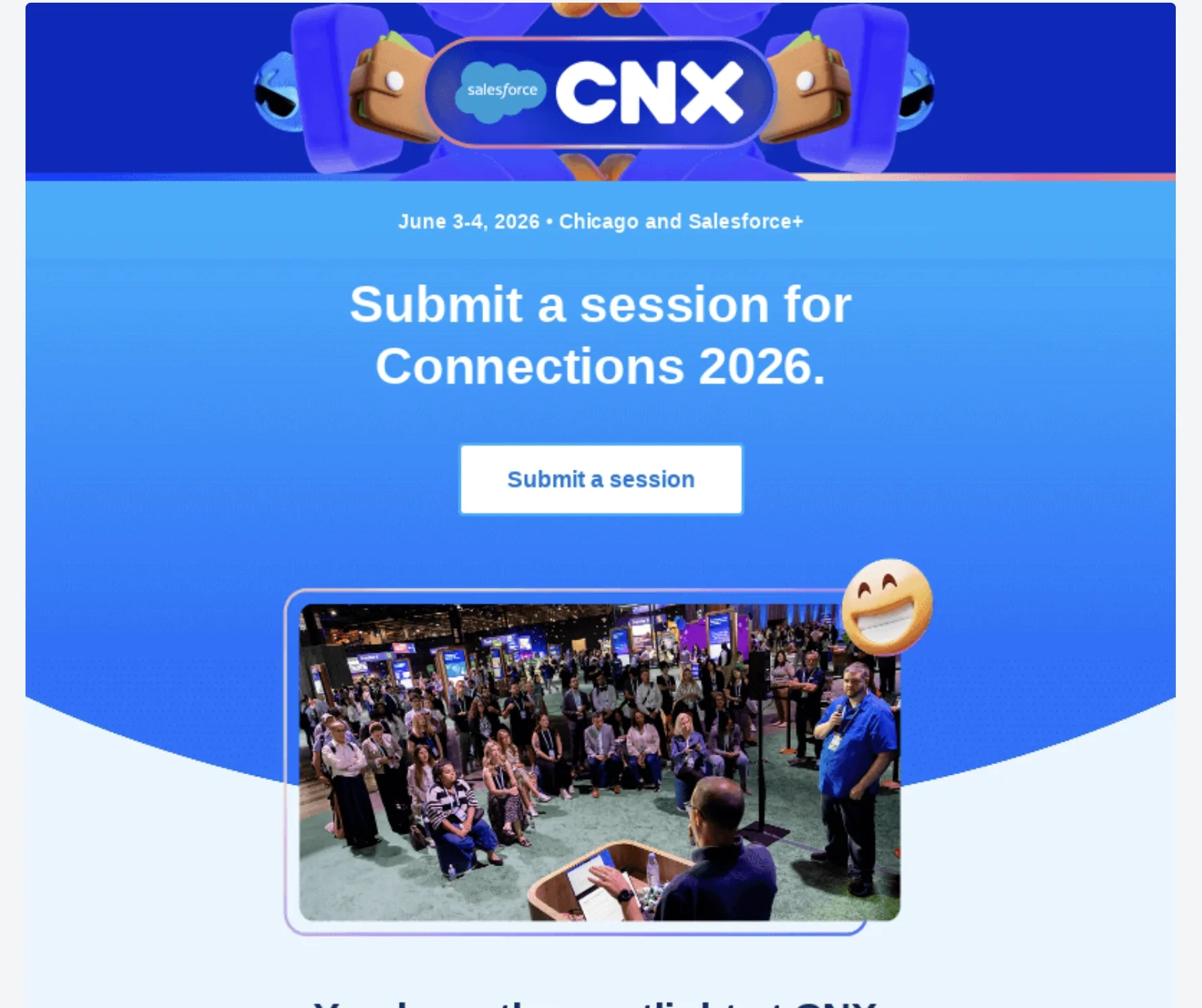 SaaS Conference Emails: Screenshot of Salesforce’s email for Connections 2026