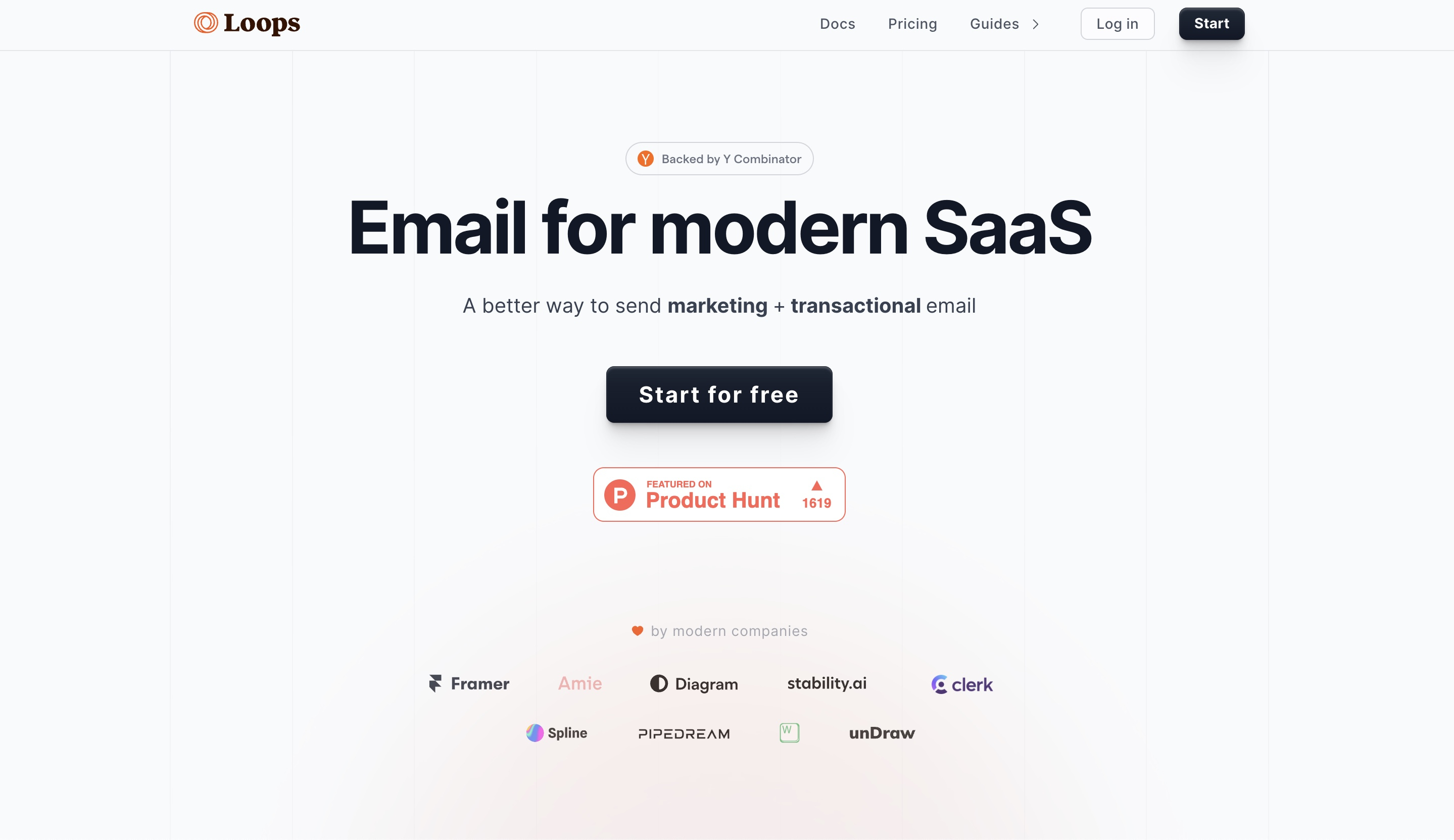 Customer.io Alternatives: Screenshot of Loops' homepage