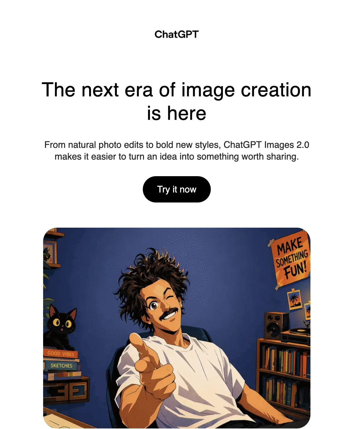 Email Marketing for AI Companies: Screenshot of OpenAI’s email about ChatGPT Images 2.0