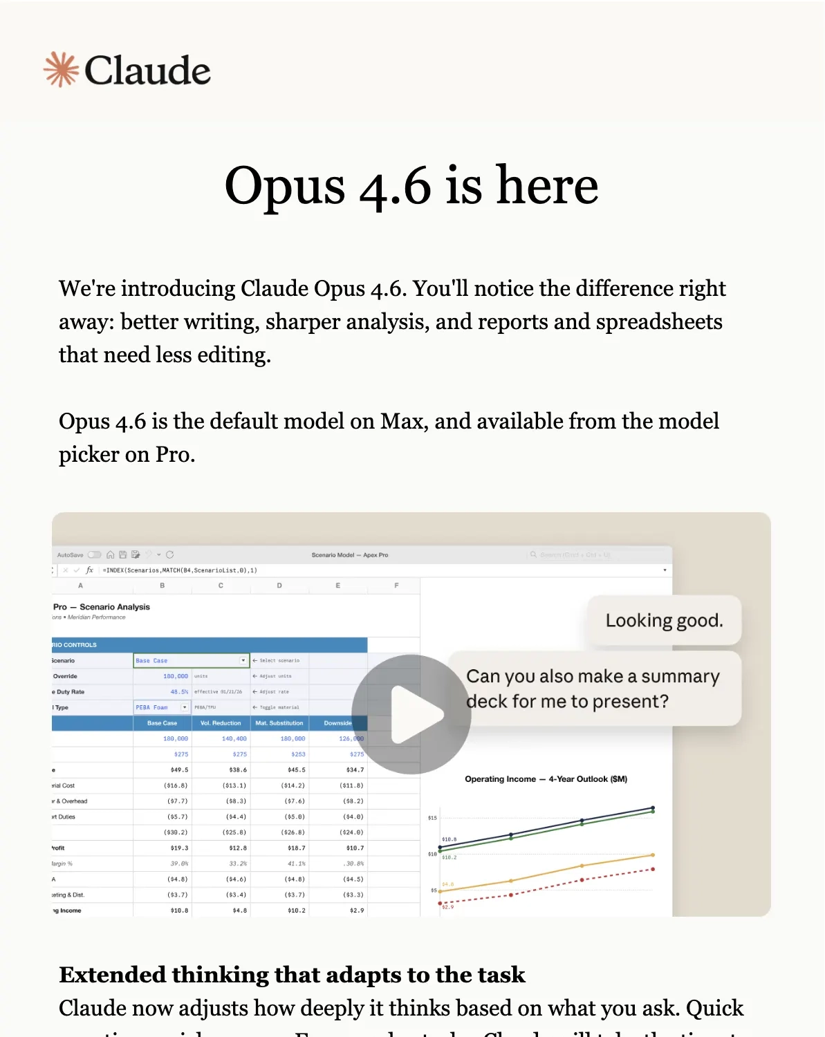 Email Marketing for AI Companies: Screenshot of Claude’s email about Opus 4.6