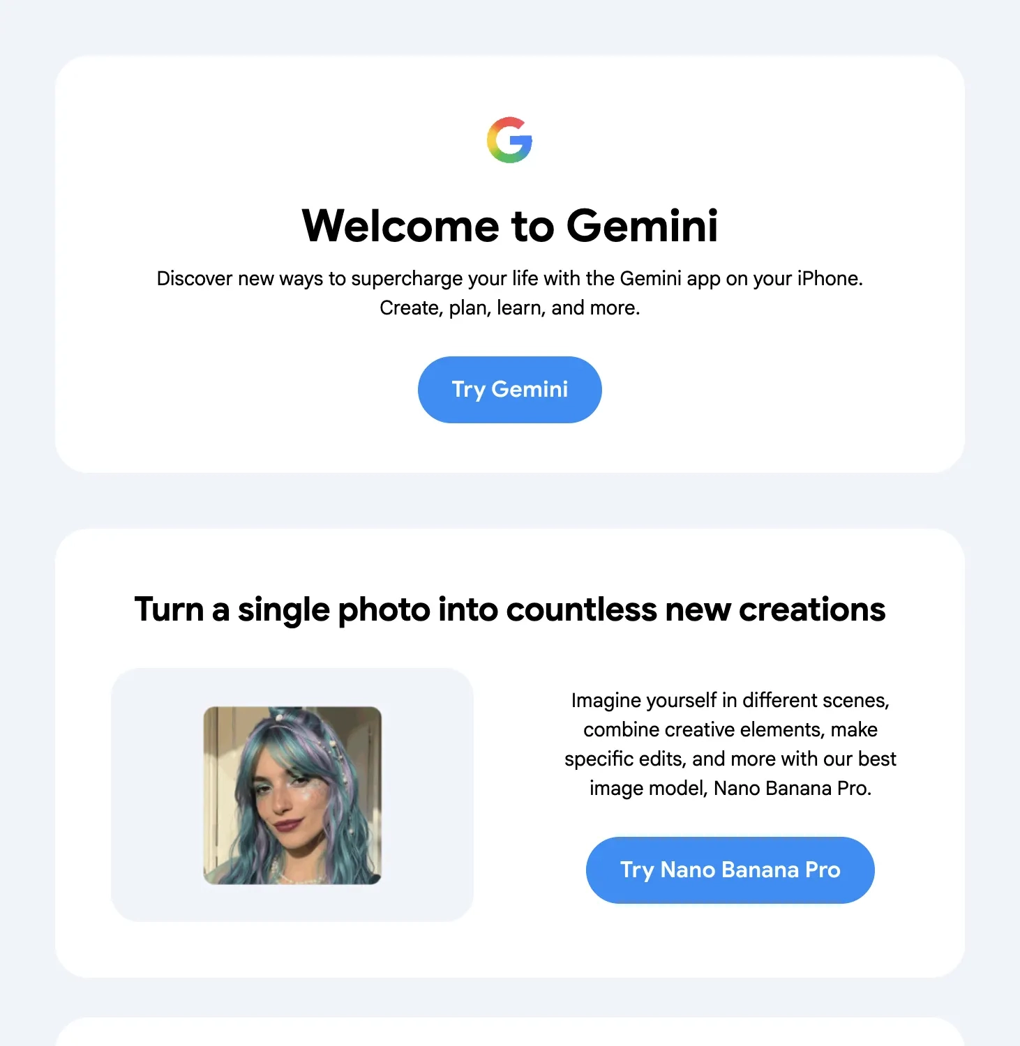 Email Marketing for AI Companies: Screenshot of Google’s welcome email for Gemini
