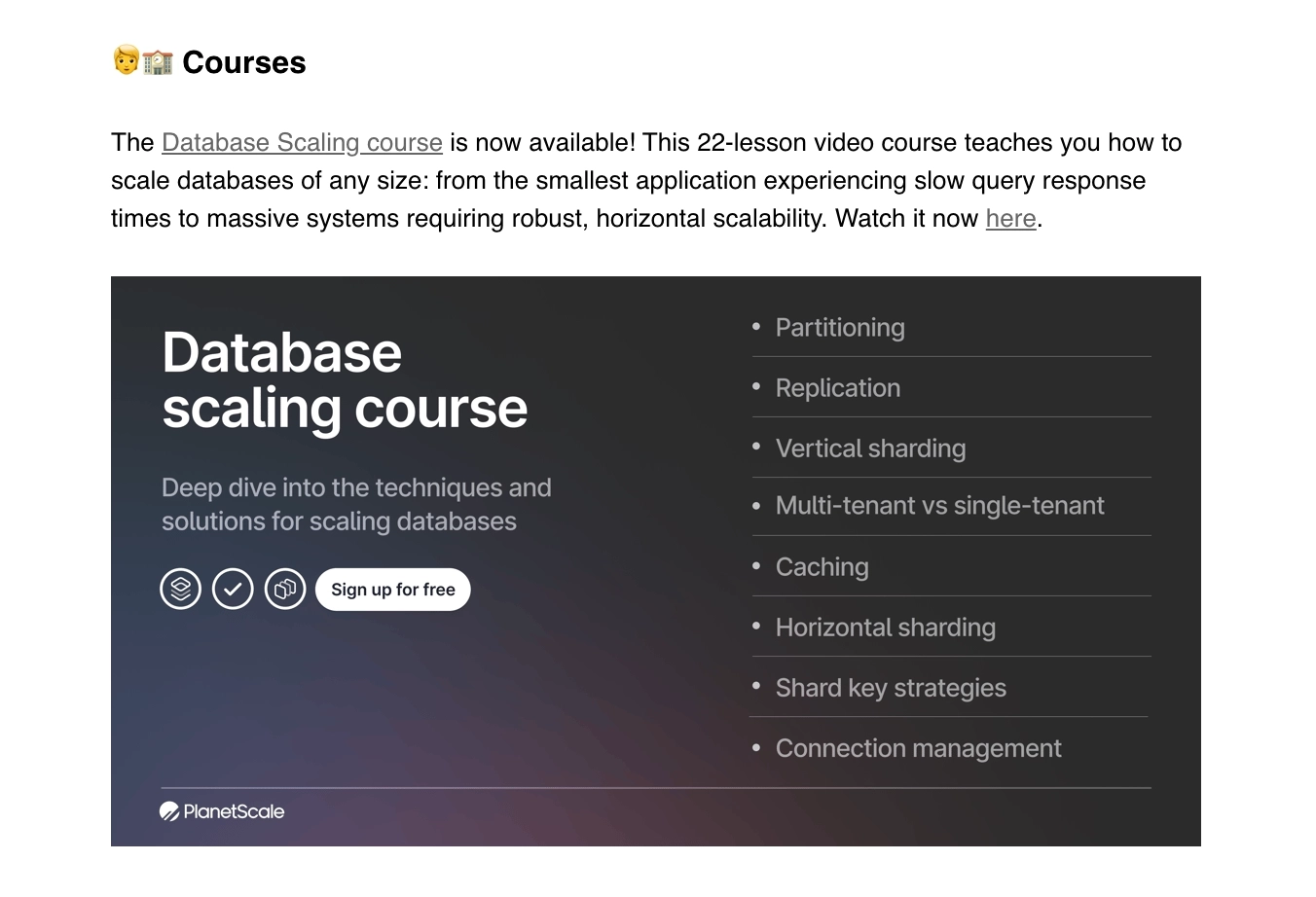 Email Marketing for Devtools: Screenshot of PlanetScale's email featuring industry news and reports