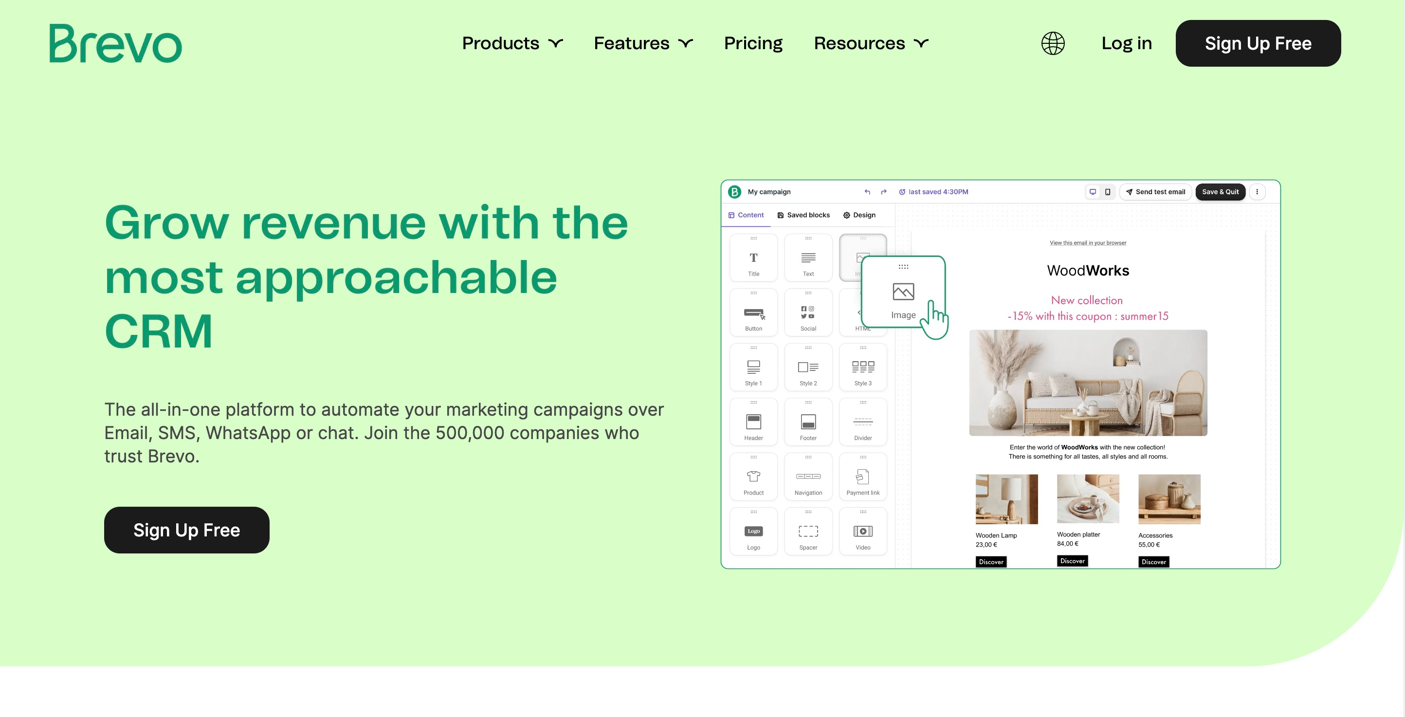 HubSpot Alternatives: Screenshot of Brevo's homepage