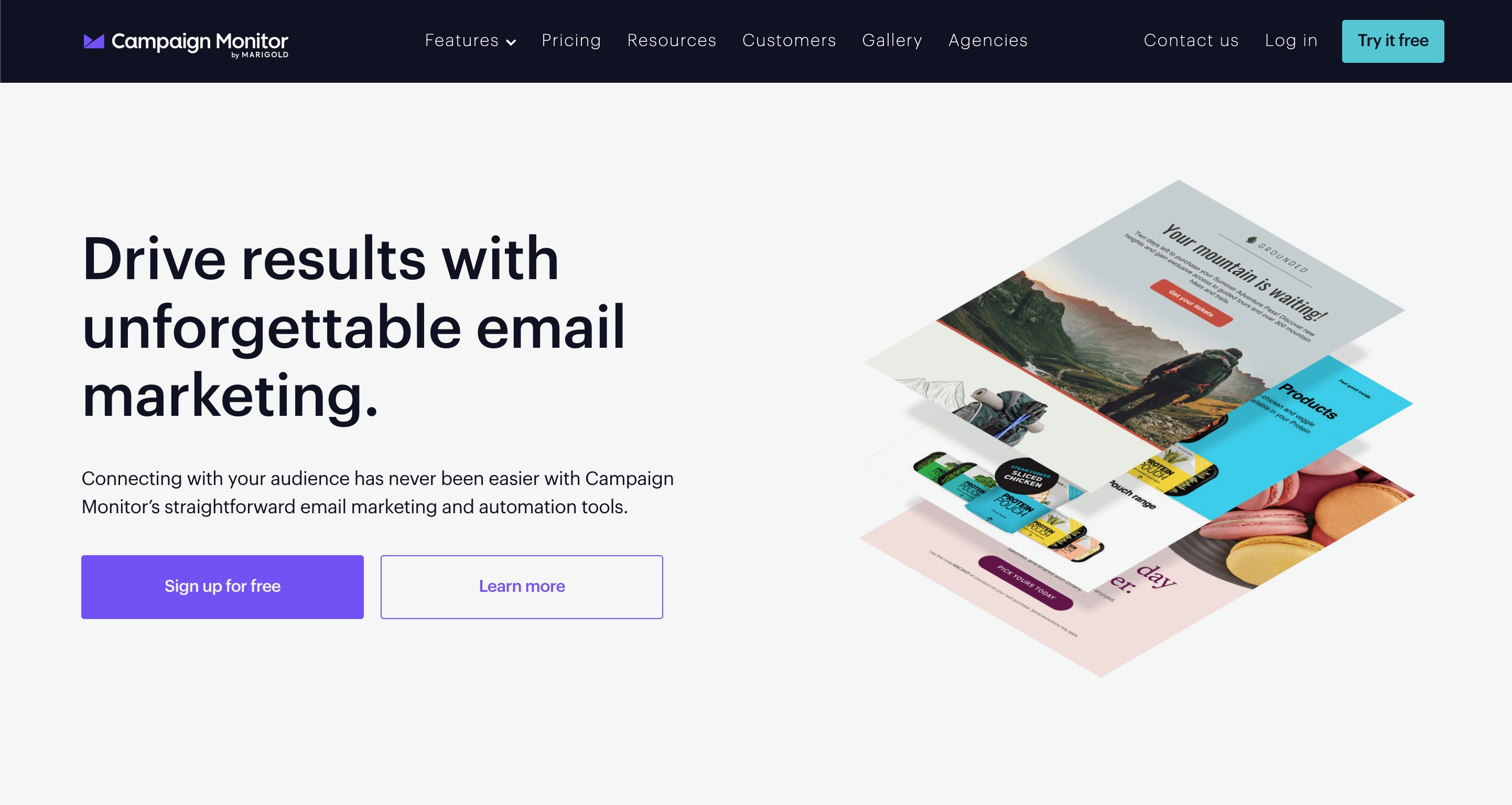 HubSpot Alternatives: Screenshot of Campaign Monitor's homepage