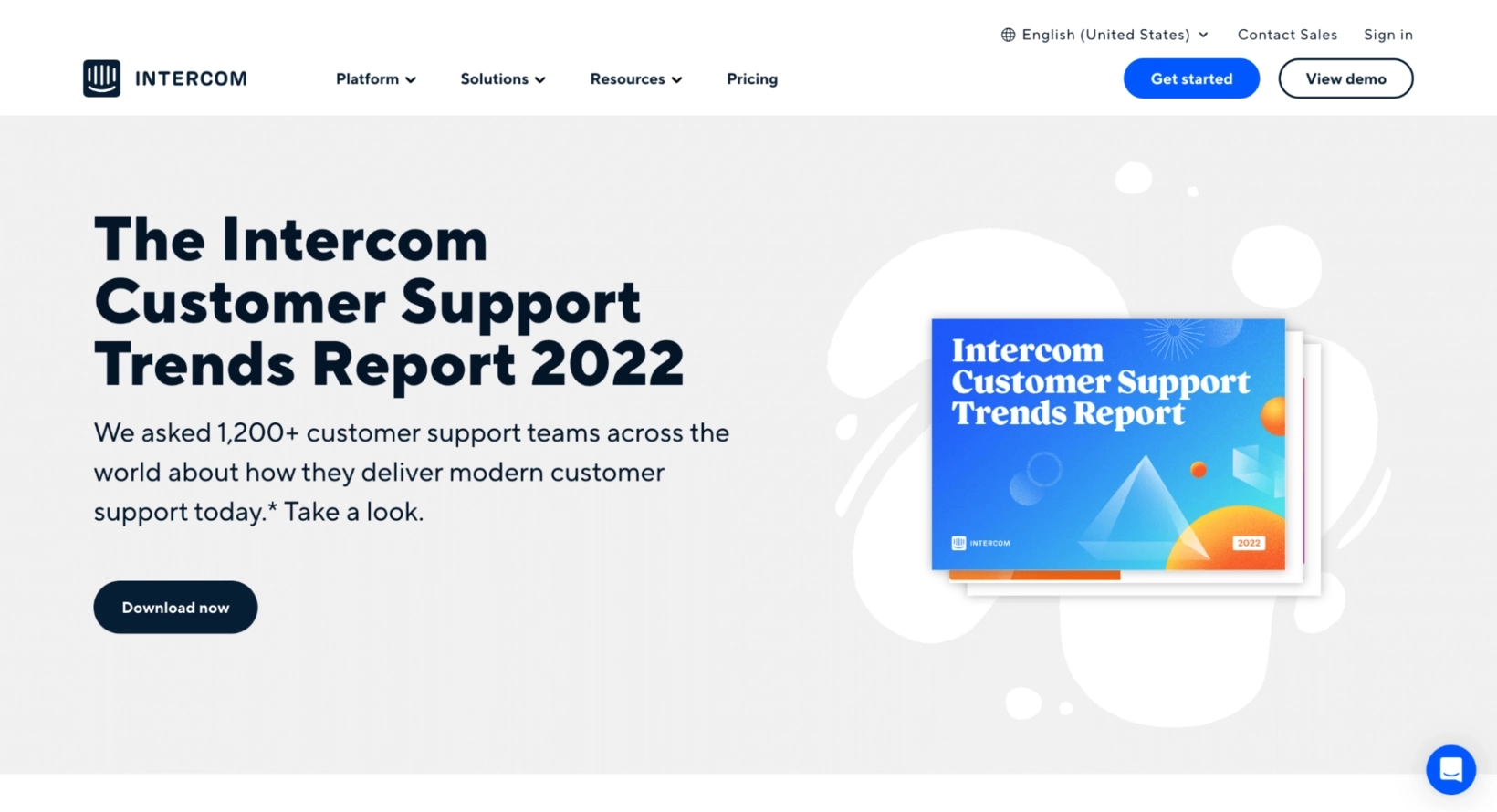 SaaS Lead Magnets: Screenshot of Intercom's report lead magnet signup page