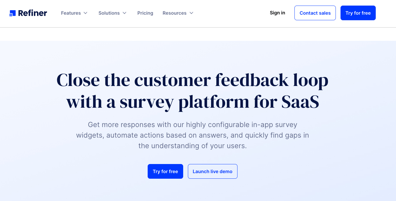 Marketing Automation for SaaS: Screenshot of Refiner