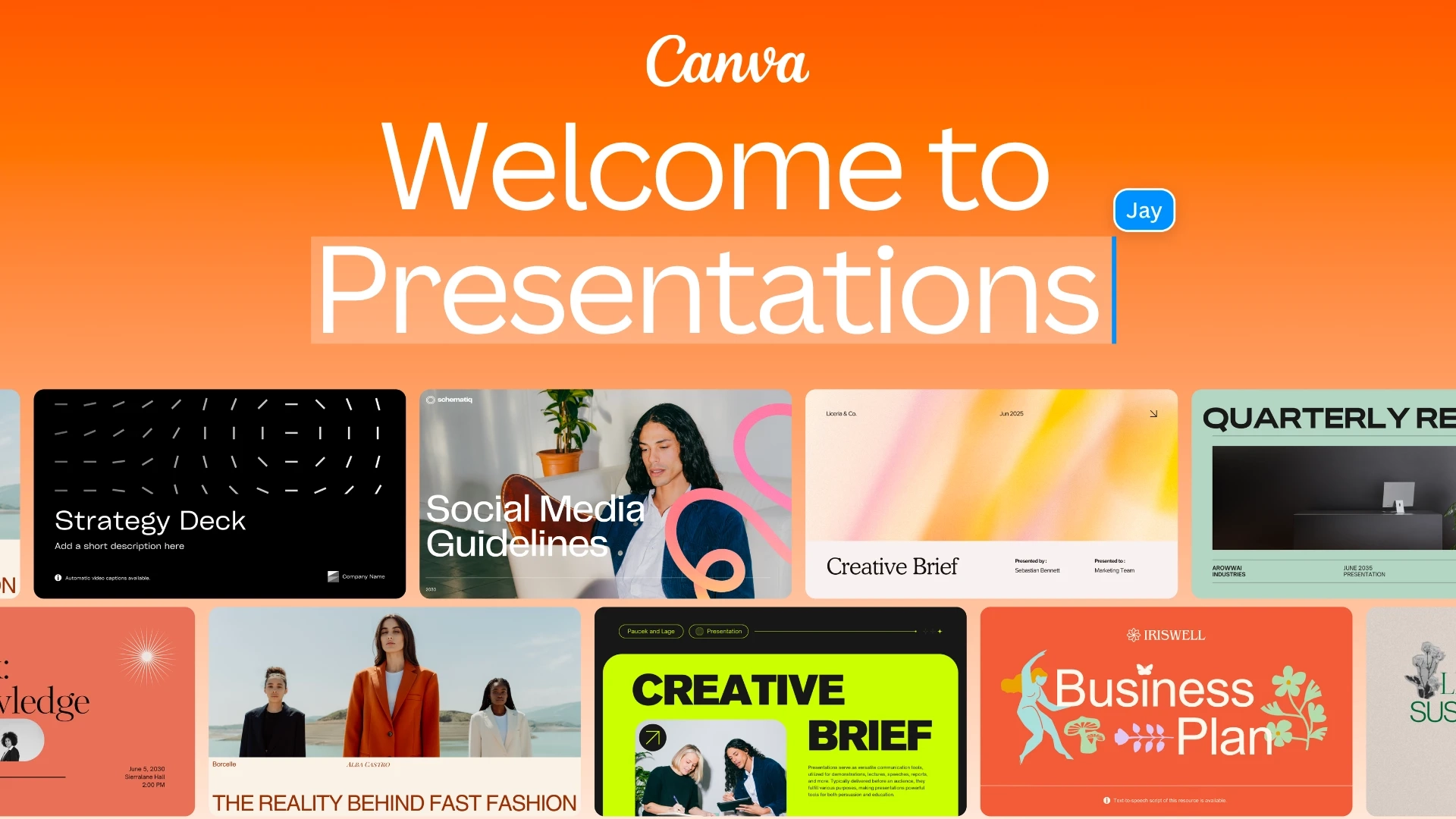 Multimodal Onboarding in SaaS Emails: Screenshot of Canva’s slide deck about presentations