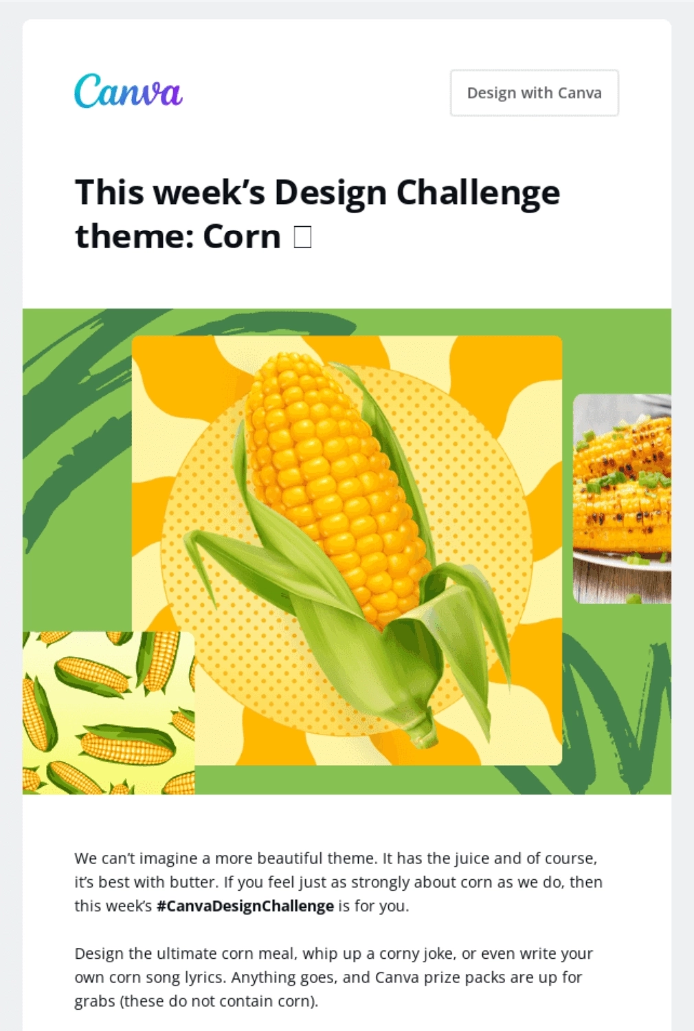 SaaS Newsletter Examples: Screenshot of Canva's newsletter