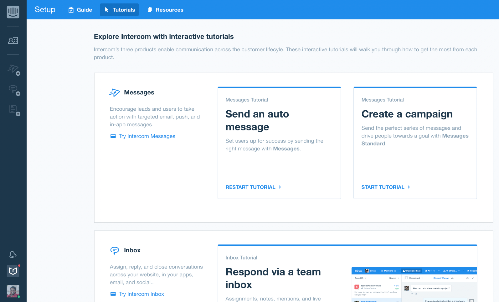 Pardot alternatives: Screenshot of Intercom dashboard