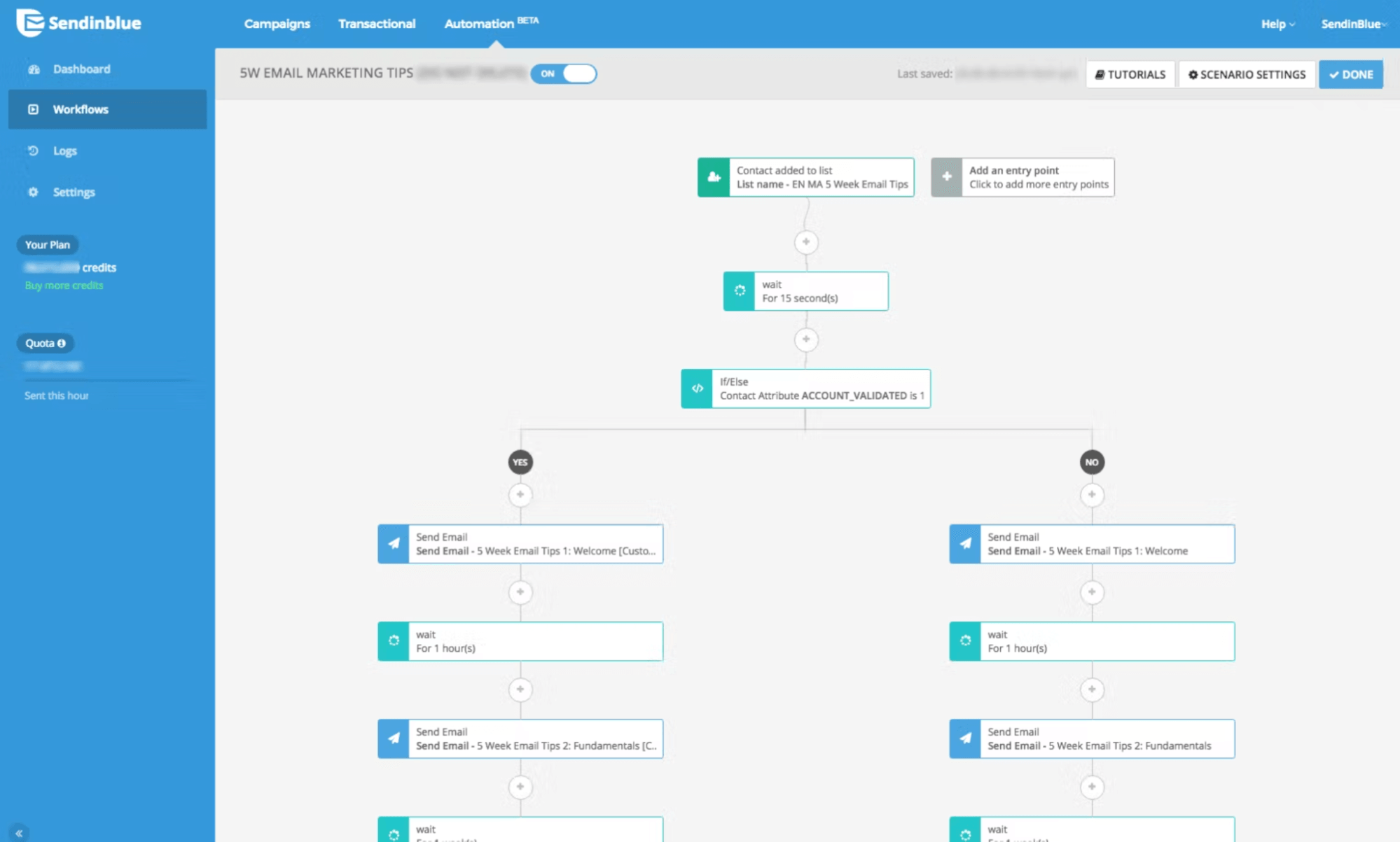 Pardot alternatives: Screenshot of Sendinblue dashboard