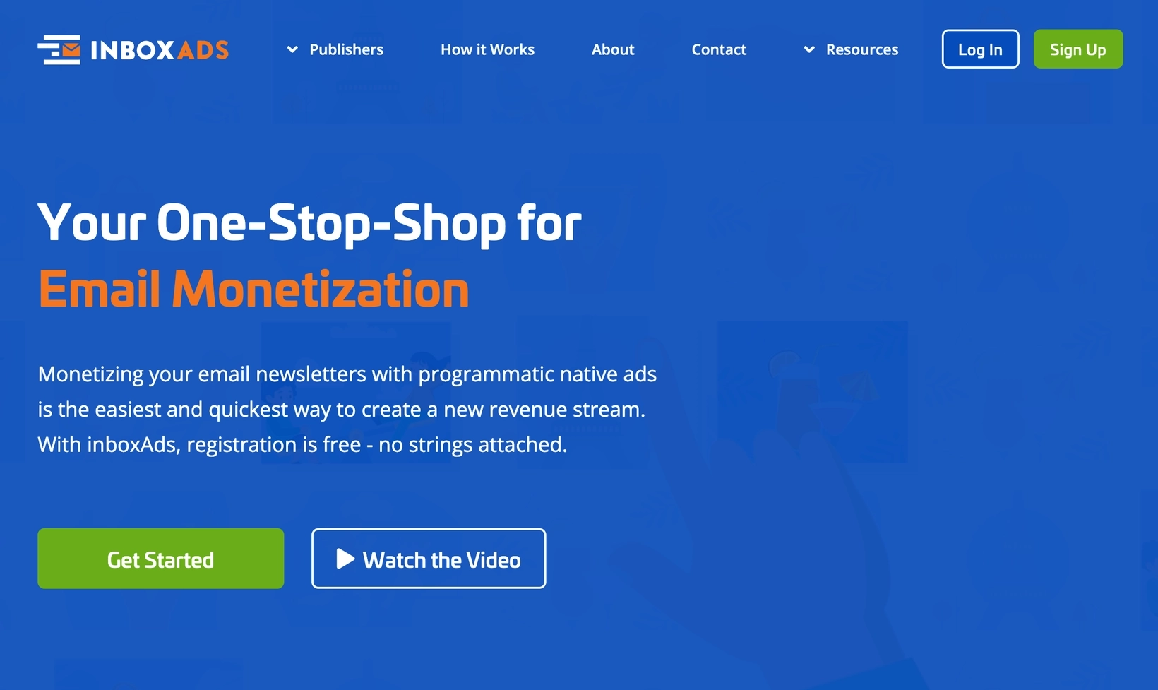 Professional Email Marketing Tools: Screenshot of inboxAds' homepage